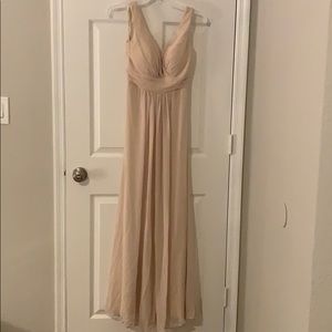 Bill Levkoff champagne bridesmaid dress 0